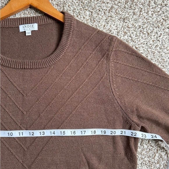 🦋 Indie Brown Crew Neck Sweater XXL Fall Winter Comfy Cozy - Picture 5 of 6